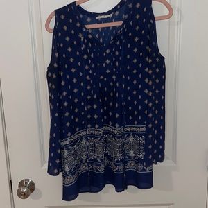 Ruff Hewn, Cold-Shoulder Blouse, Size M